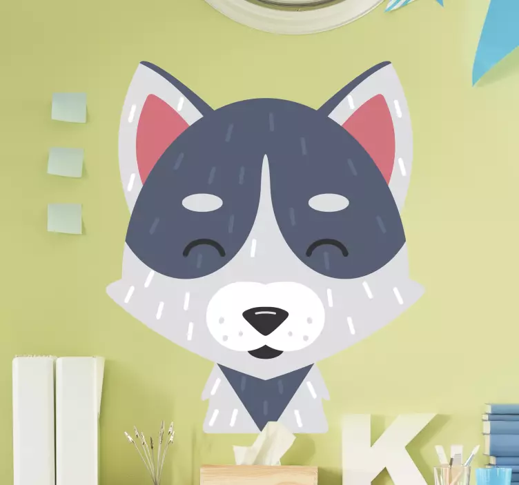 Sevimli bebek kurt vahşi hayvan çıkartması - TenStickers