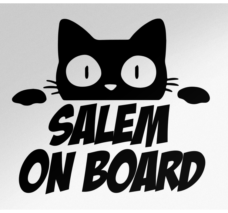 Sevimli tek renkli kedi bakan araba çıkartması - TenStickers