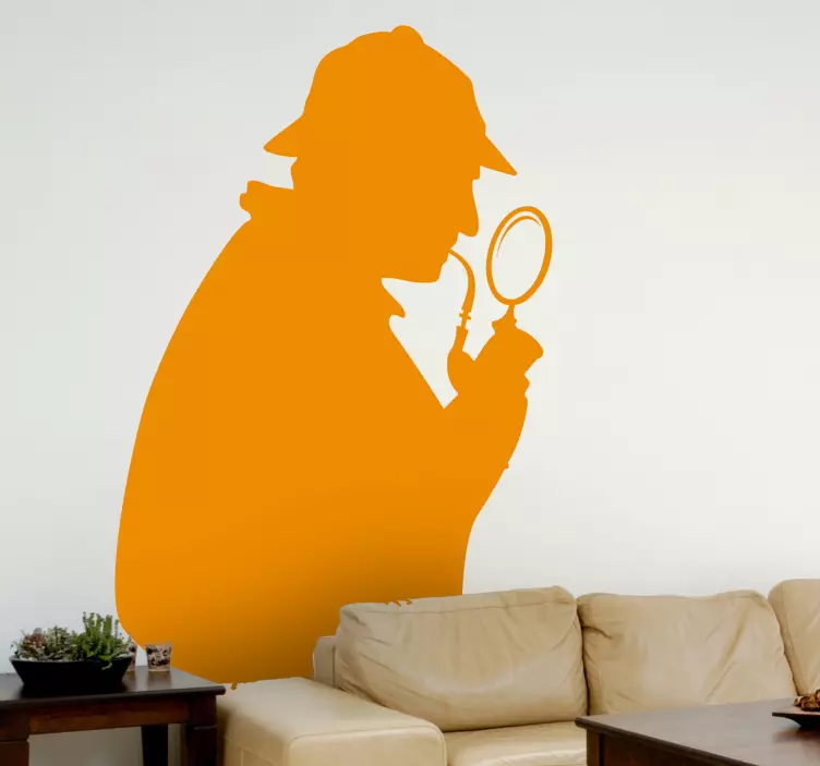 Sherlock holmes profil duvar sticker - TenStickers