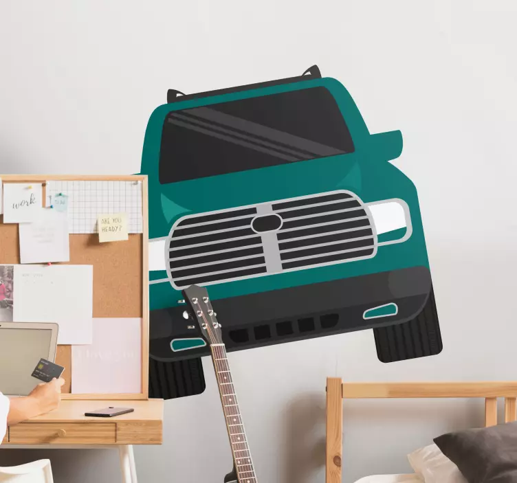 şık kamyon illüstrasyonu hayvan çıkartması - TenStickers