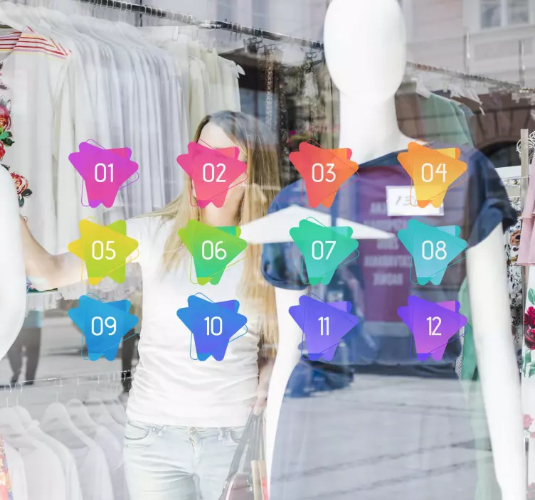 şık ok madde işareti sayılar çıkartması - TenStickers