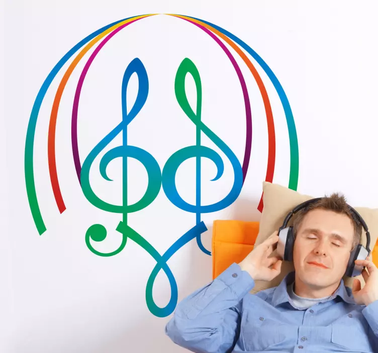 Simetrik nota çıkartması - TenStickers