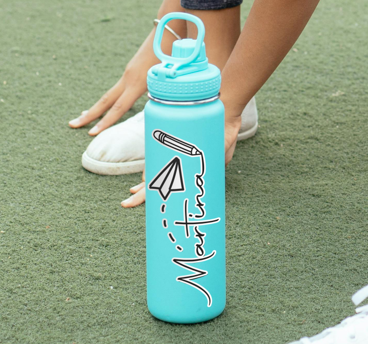 şişe adı isim yazılı sticker - TenStickers