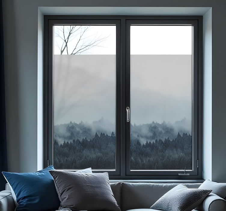 Sisli orman pencere sticker - TenStickers