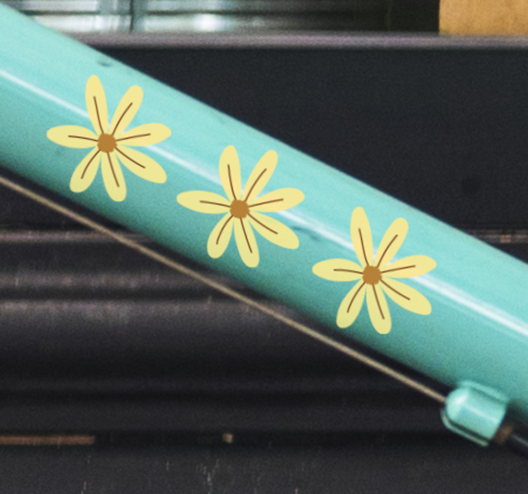 Sivri çiçekler bisiklet çıkartması - TenStickers