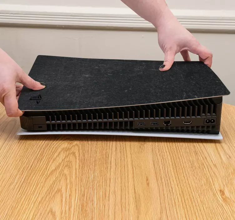 Katı siyah altıgen playstation 5 çıkartması - TenStickers