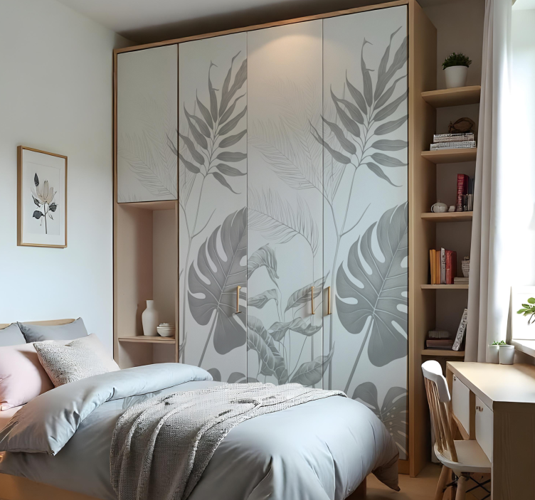 Siyah beyaz bitkiler hayvan çıkartması - TenStickers