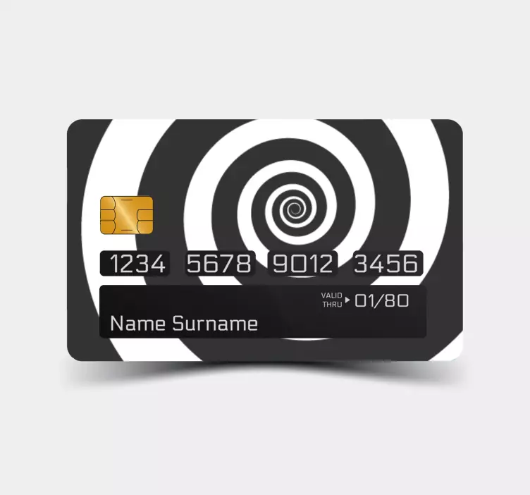 Hipnotik retro sarmal kredi kartı çıkartması - TenStickers