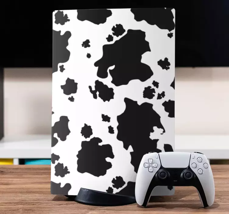 Siyah beyaz inek lekeleri ps5 çıkartması - TenStickers