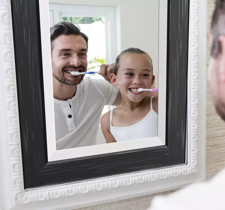 Siyah çerçeve ayna sticker - TenStickers