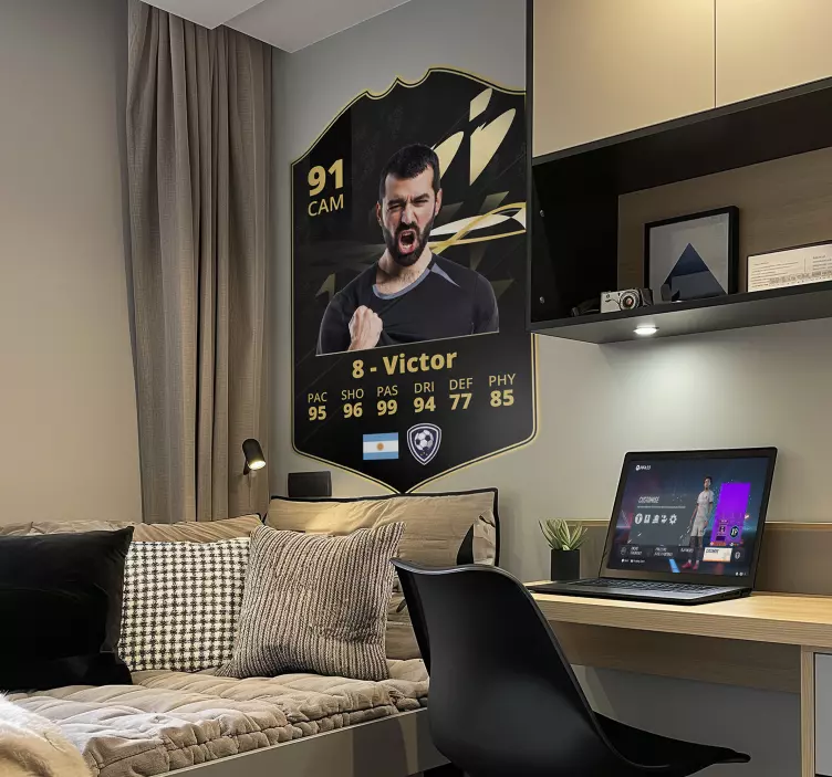 Siyah ve altın kart futbol sticker - TenStickers