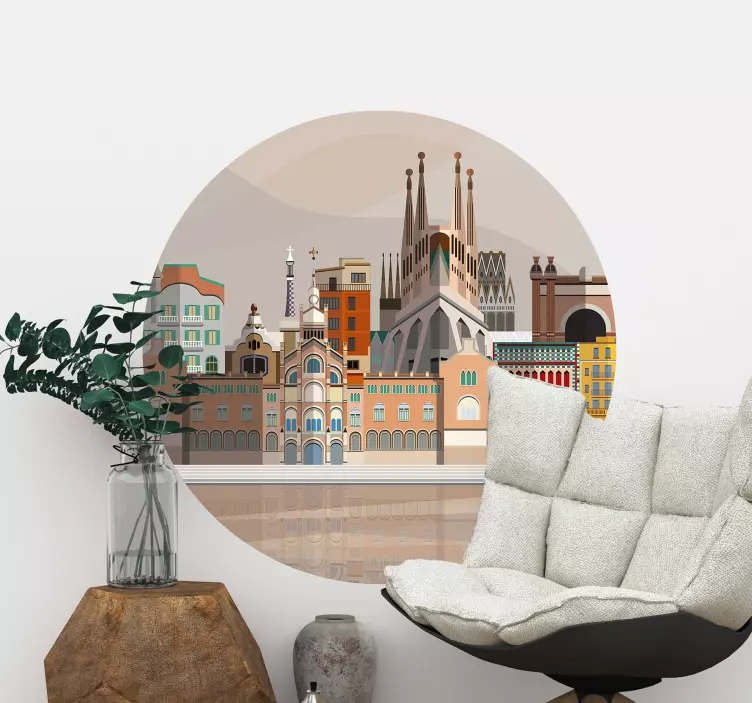 Skylines barcelona konum çıkartması - TenStickers