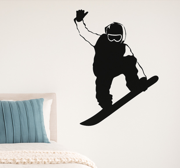 Snowboardcu kuyruk tutuşu hayvan çıkartması - TenStickers