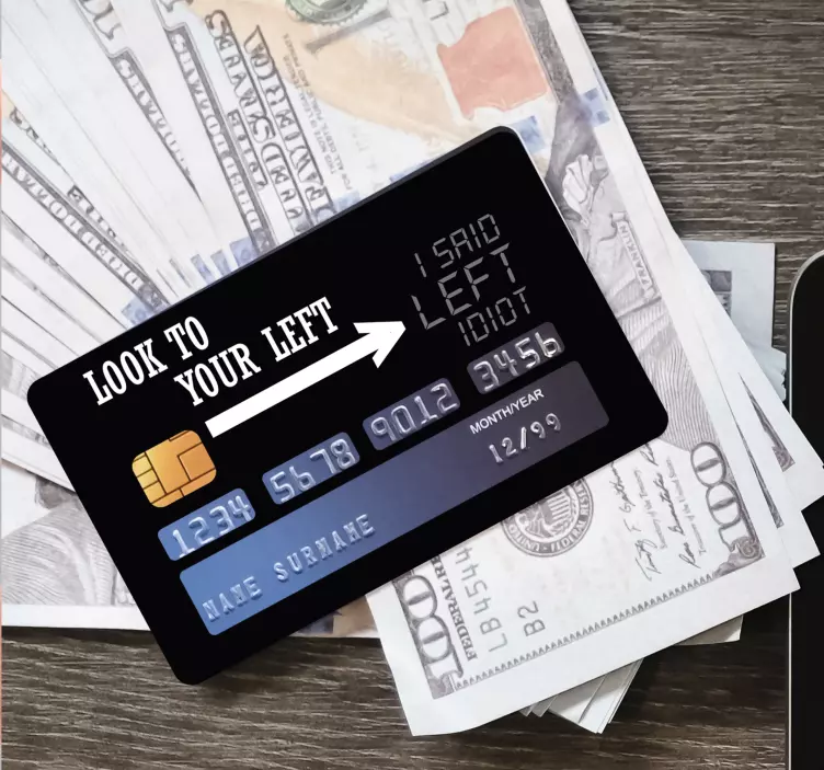 Sol kart etiketine bak - TenStickers