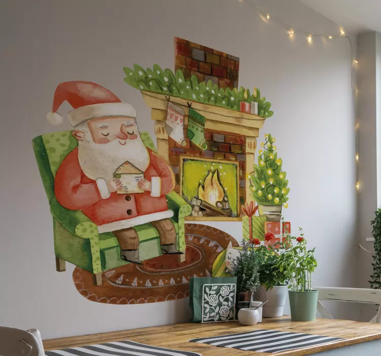 şömine baba noel çıkartmaları çıkartması - TenStickers