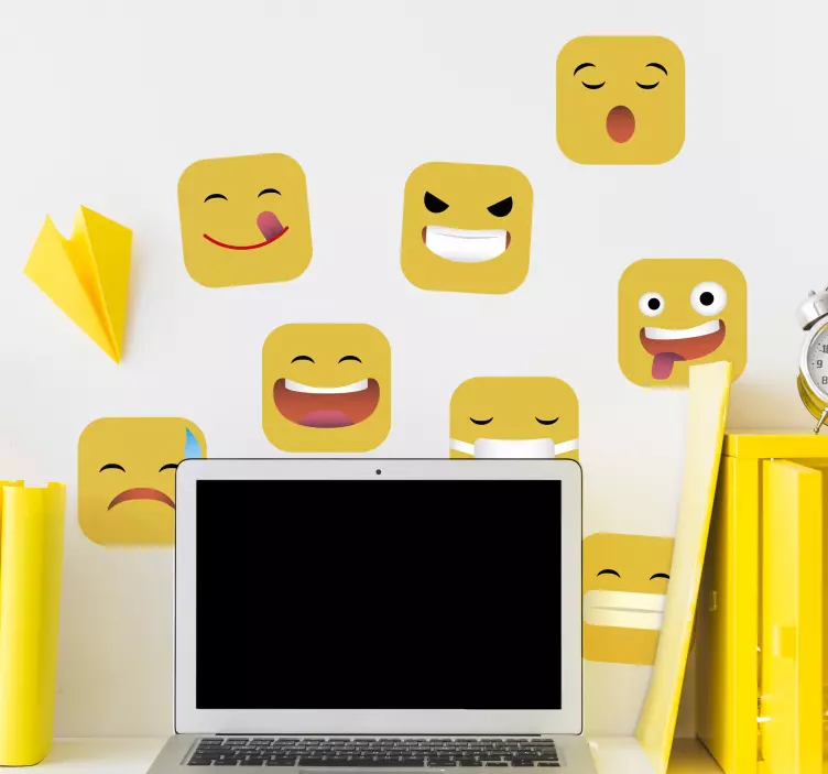 Sosyal medya emojis gençler odası duvar sticker - TenStickers