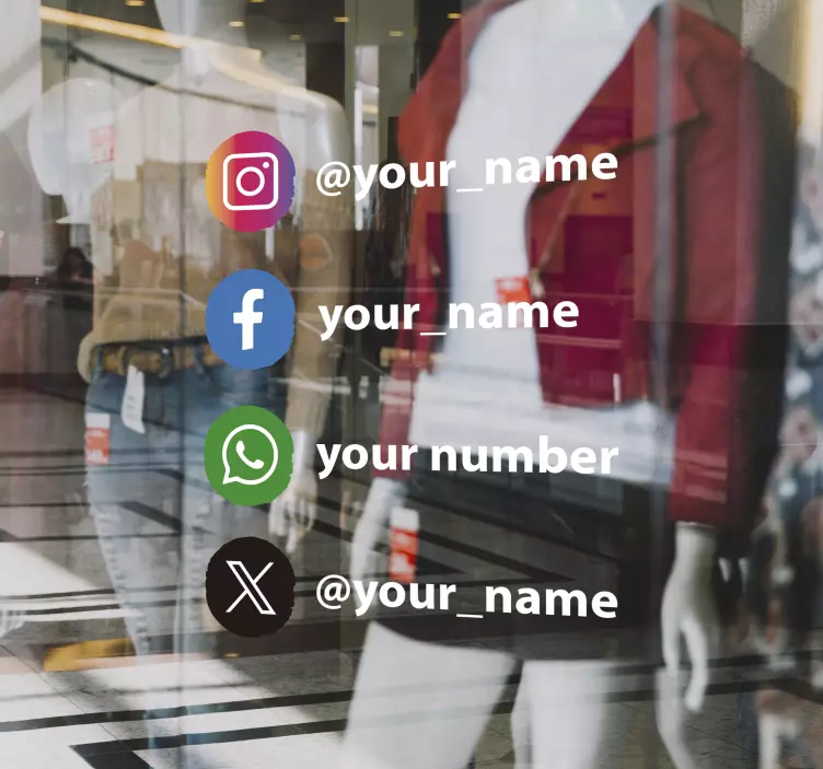 Sosyal medya nokta simgeleri vinil işareti - TenStickers