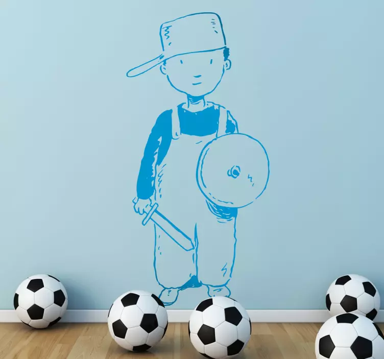 şövalye olarak giyinmiş çocuk çıkartması - TenStickers