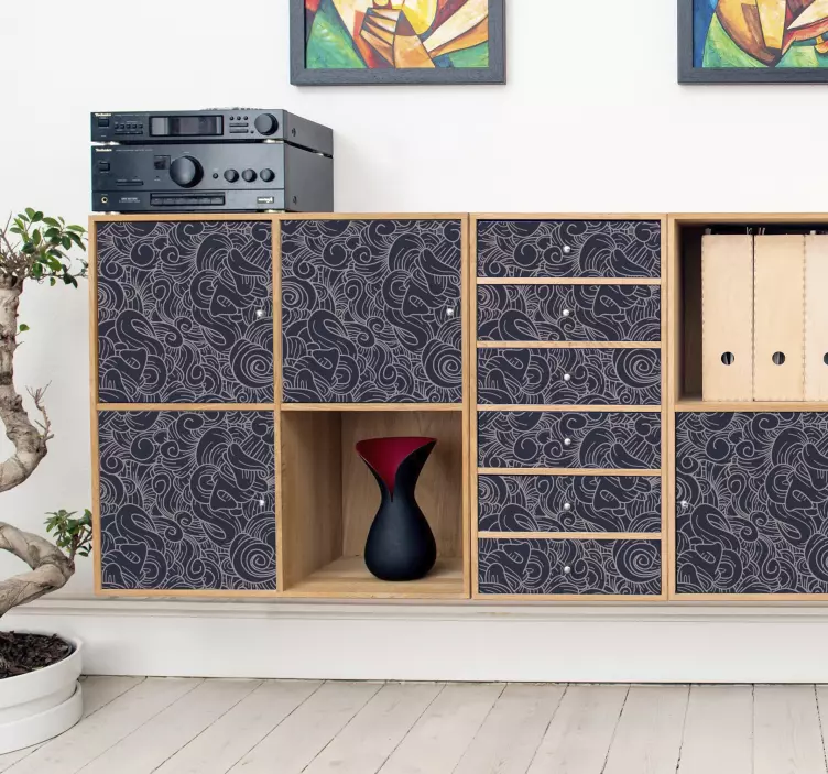 Soyut desenli mobilya çıkartması - TenStickers