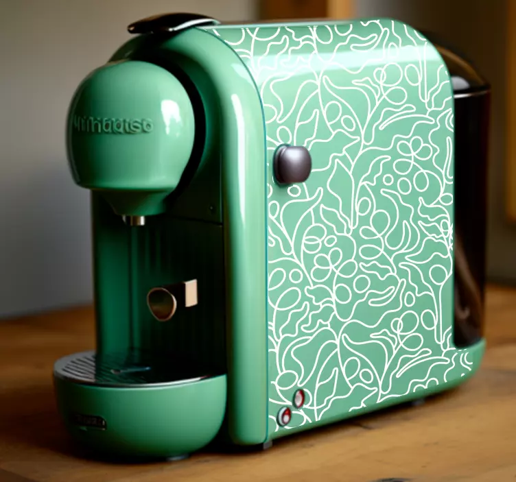 Soyut kahve bitkisi ev aletleri için sticker - TenStickers