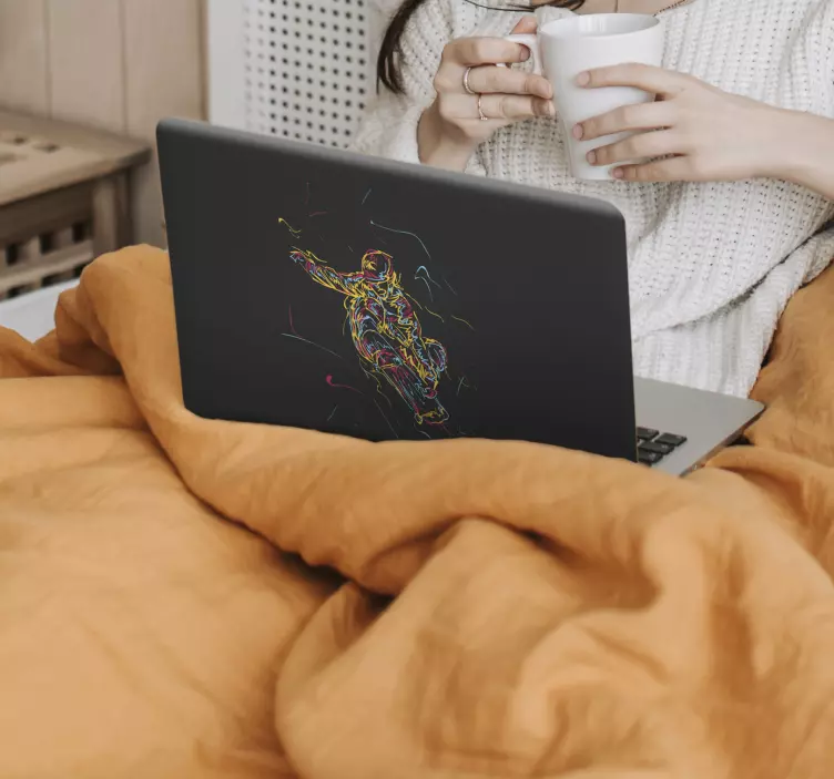 Soyut kaykaycı dizüstü bilgisayar derileri - TenStickers