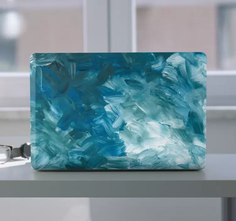 Soyut mavi desenler Dizüstü bilgisayar için kaplama - TenStickers