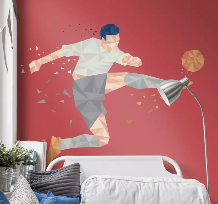 Soyut profesyonel futbolcu futbol çıkartma - TenStickers