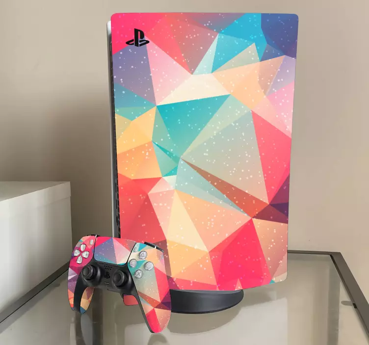 Soyut renkli üçgenler ps5 çıkartması - TenStickers