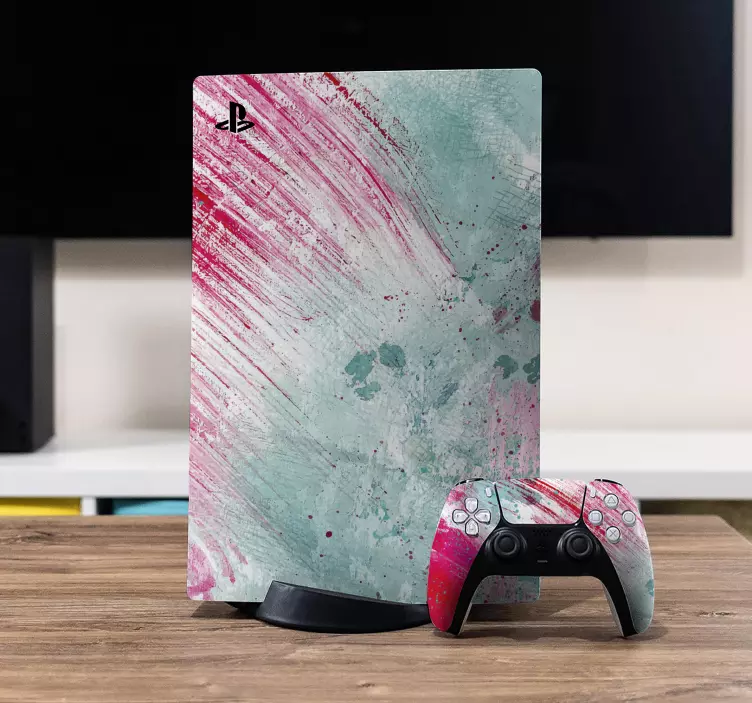 Soyut suluboya desen ps5 çıkartması - TenStickers