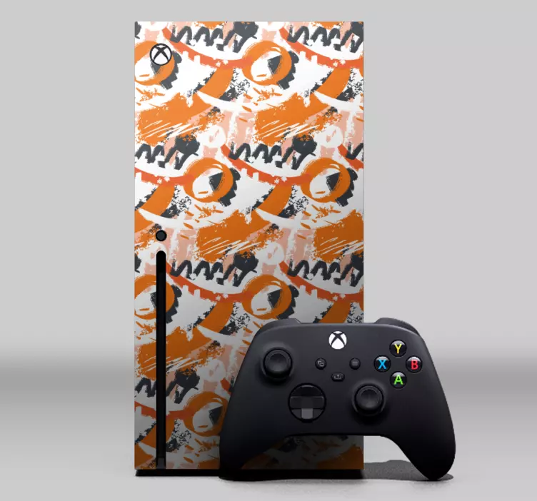Soyut turuncu sulu boya vuruşları xbox cilt - TenStickers