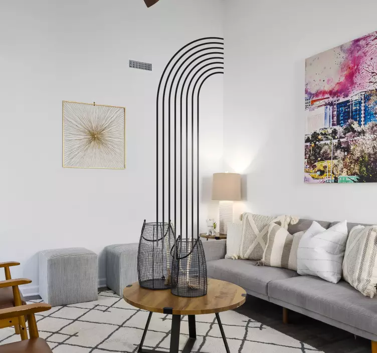 Soyut yarım kemer çizgi çıkartması - TenStickers