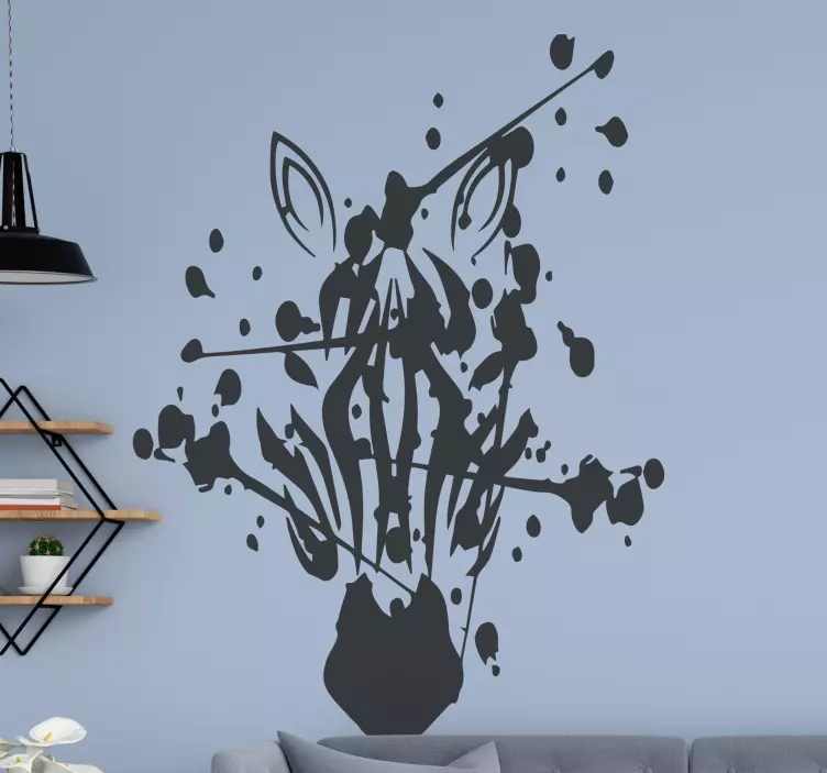 Stilize zebra başı hayvan çıkartması - TenStickers