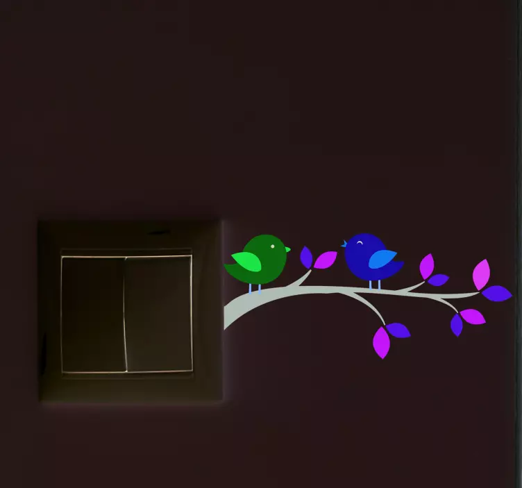 şube ışık anahtarı kuşlar çıkartması - TenStickers