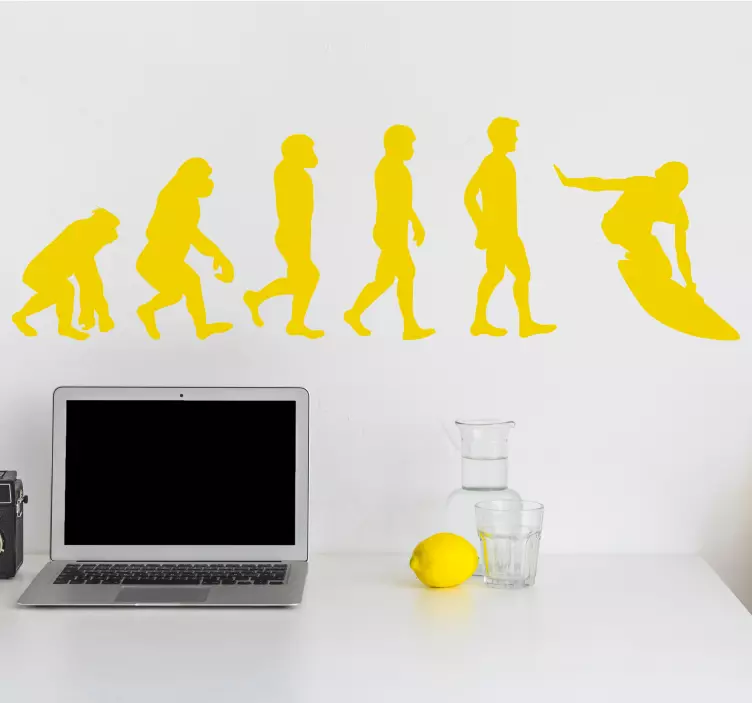 Sufer evrim sörf çıkartması - TenStickers