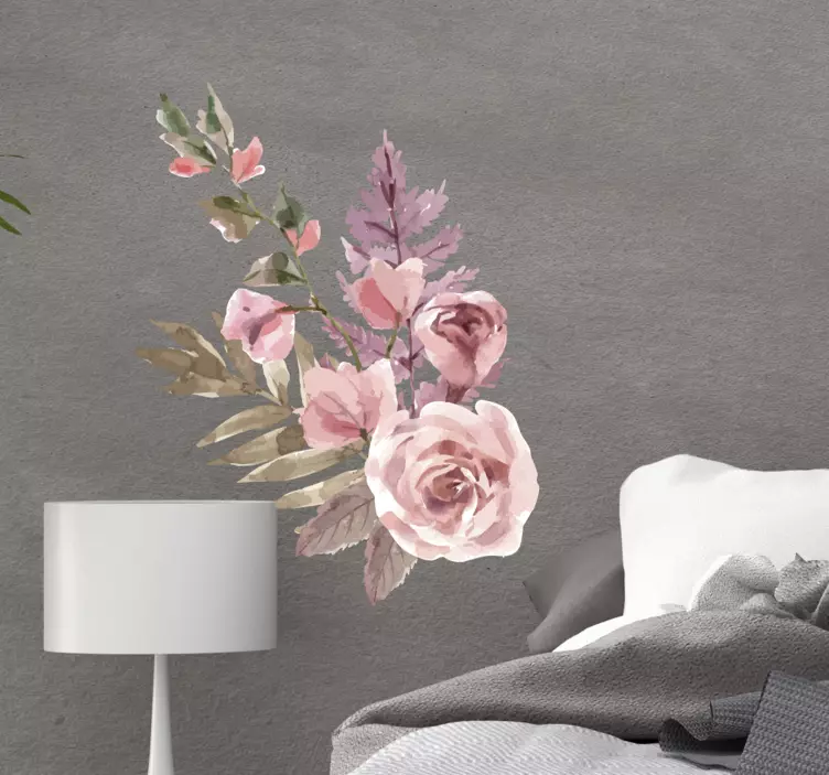 Suluboya çiçek kompozisyon çiçek sticker - TenStickers