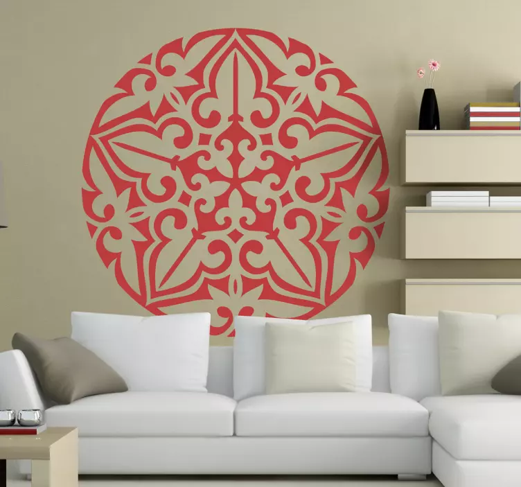 Süs daire mandala duvar sticker - TenStickers