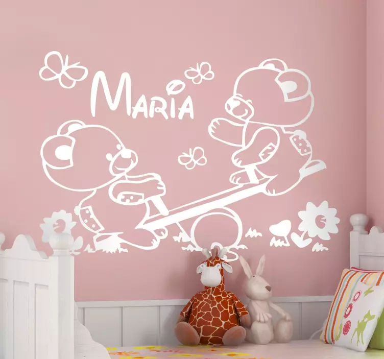 Tahterevalli kişiselleştirilmiş oyuncak ayılar etiketi - TenStickers