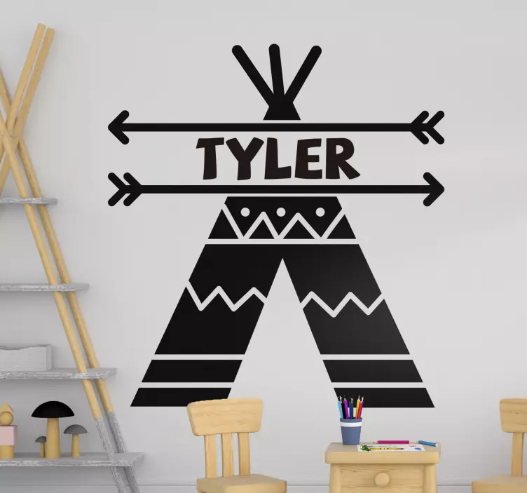 Teepee çadır çocuk odası duvar sticker - TenStickers