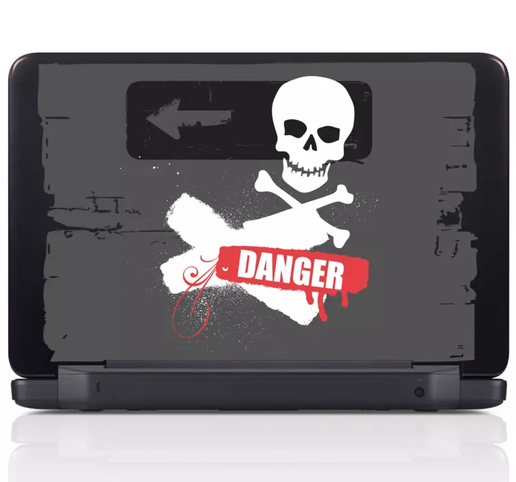 Tehlike işareti laptop sticker - TenStickers