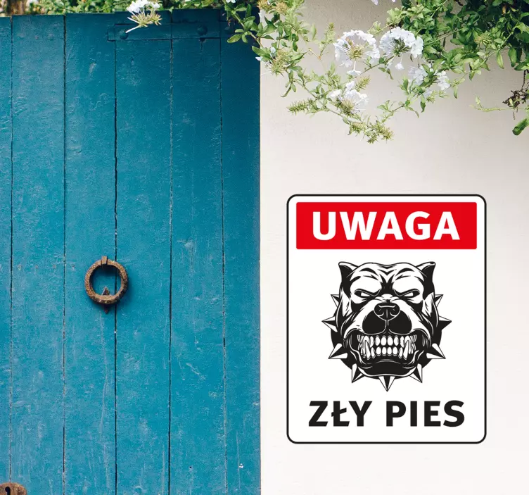 Tehlikeli köpek vinil tabela çıkartma - TenStickers