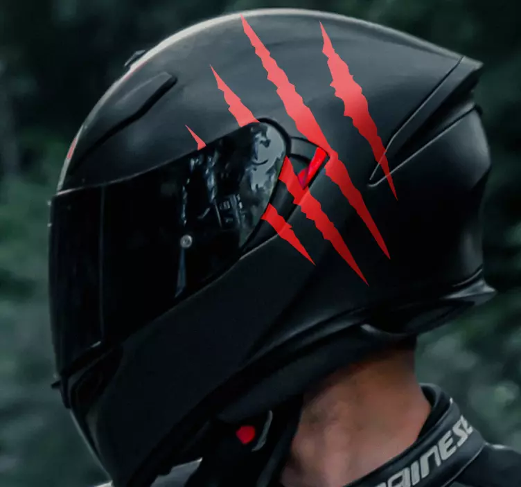 Tek renkli çizik kask motosiklet sticker - TenStickers