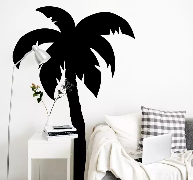 Tek renkli palmiye ağacı duvar sticker - TenStickers