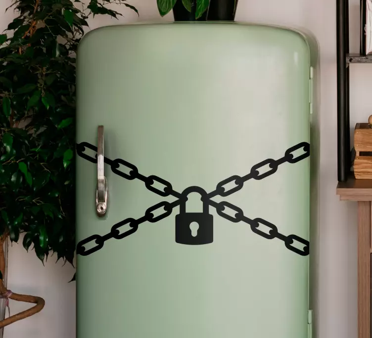 Tek renkli zincir tasarım buzdolabı çıkartması - TenStickers