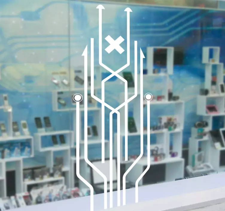 Teknolojik form duvar sticker - TenStickers