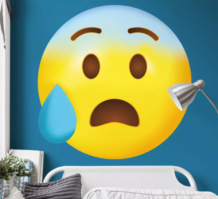 Ter damlaları ile emoji duvar çıkartması - TenStickers