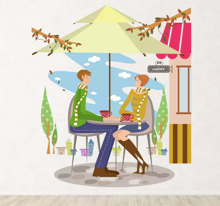 Teras duvar sticker çift - TenStickers