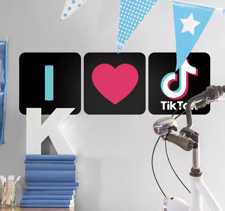 Tik tok iş etiketi seviyorum - TenStickers