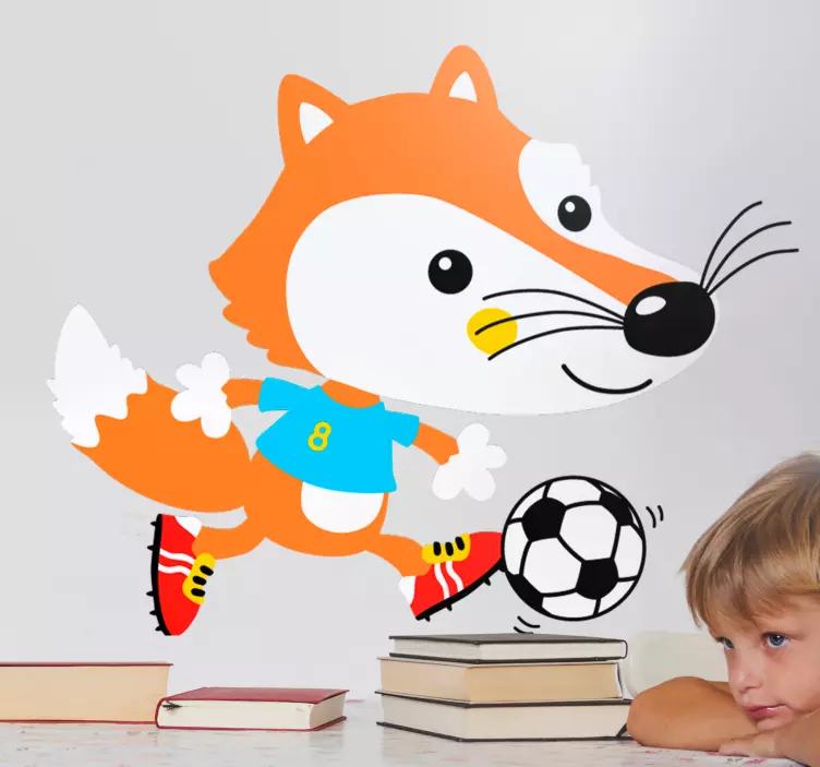 Tilki ve topu çocuk yatak odası duvar sticker - TenStickers