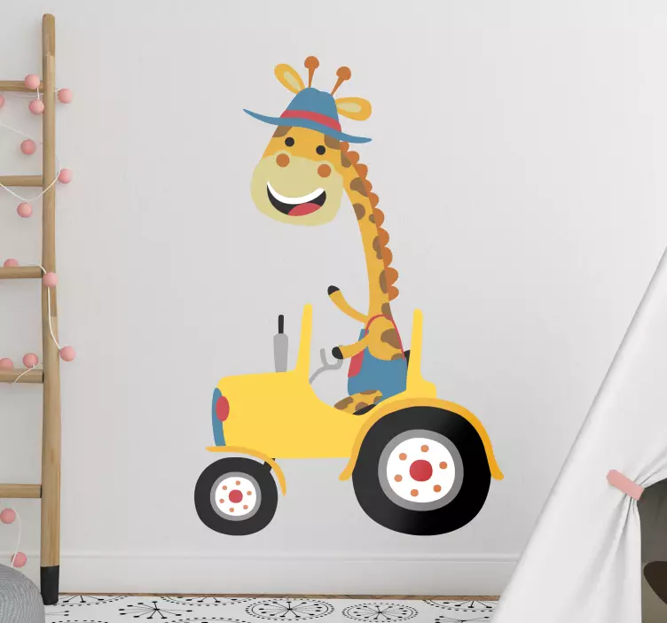 Traktör kontur illüstrasyon etiketi - TenStickers