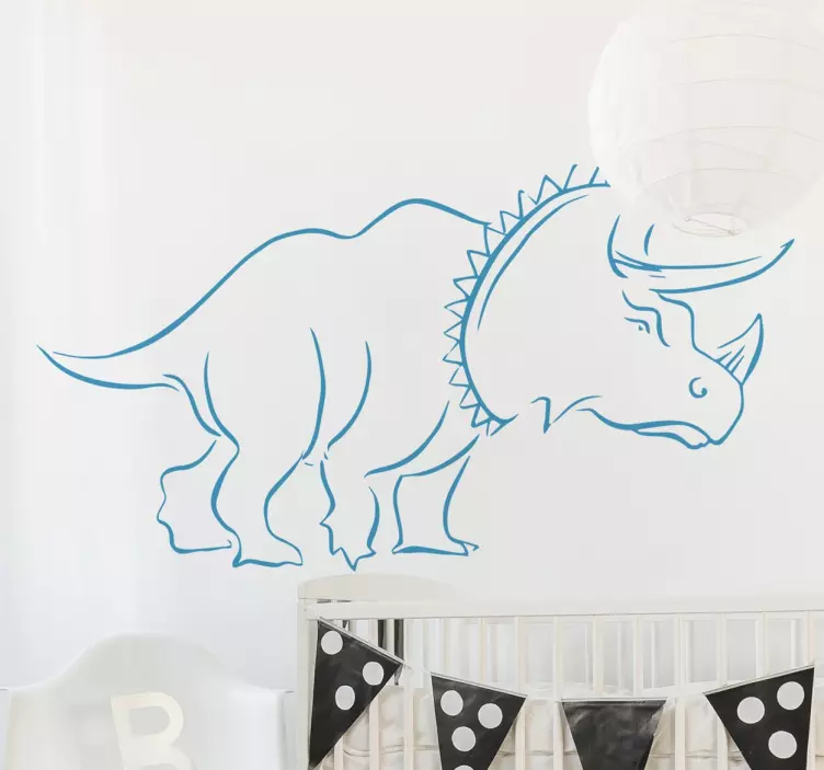 Triceratops dinozor duvar sticker - TenStickers